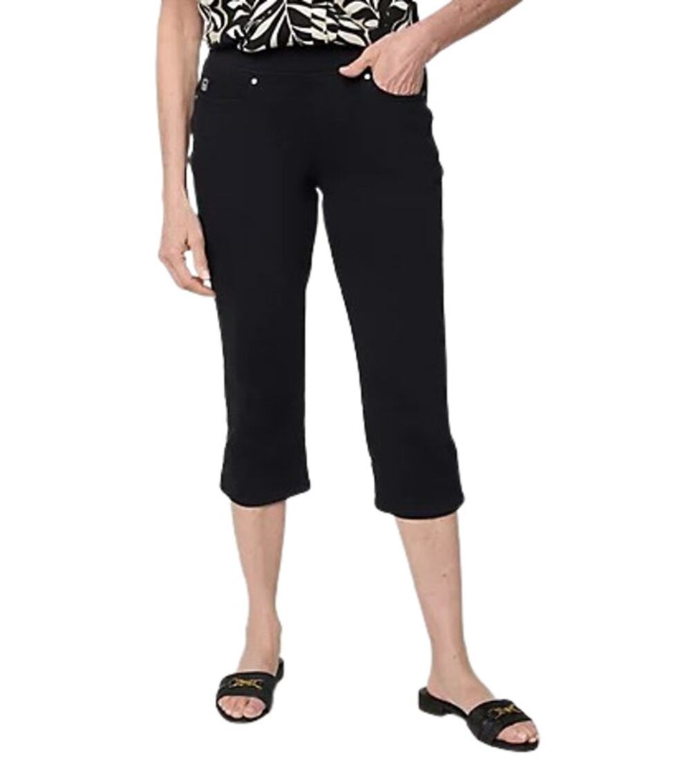 BELLE BY KIM GRAVEL Women's Flexibelle Capri Jeans 26W Black NWOT